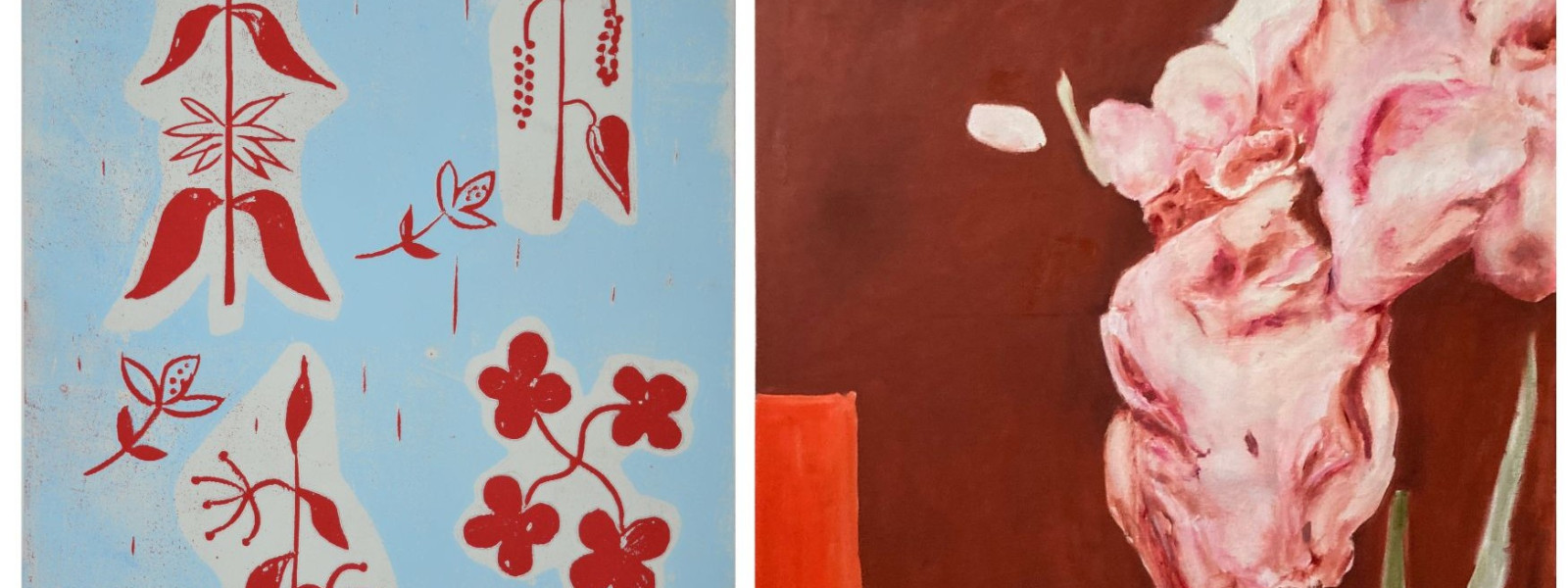 Collage Ausstellung Blaetter Linien und Figuren