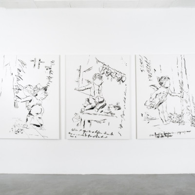 Conrad Huebbe untitled Cupid 13 2023 Oel und Acryl auf Leinwand jeweils 160 x 120 cm