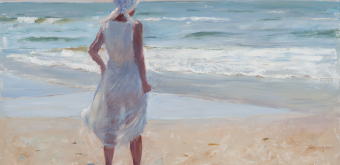 Heilwig Duwe Ploog Frau am Meer 1999 Oel Lwd. 64x80cm